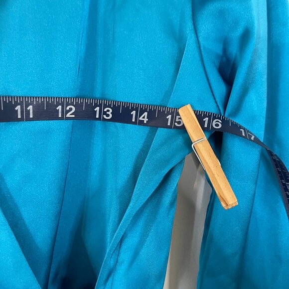 Zara M Blue Silk Wrap Dress – Classic & Comfortable, Sleeves Missing Buttons - Picture 13 of 15